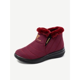 Lightweight Waterproof Elastic Band Warm Fur Lining Ankle Winter Boots