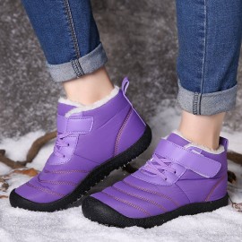 Large Size Women Snow Boots Waterproof Plush Lining Hook Loop Ankle Boots