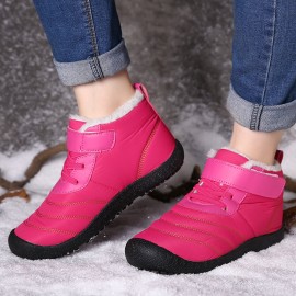 Large Size Women Snow Boots Waterproof Plush Lining Hook Loop Ankle Boots