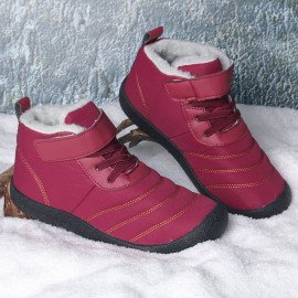 Large Size Women Snow Boots Waterproof Plush Lining Hook Loop Ankle Boots