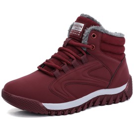 Warm Lining High Top Lace Up Winter Ankle Casual Boots For Women