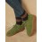 Large Size Women Comfy Suede Braided Scallop Strappy Flat Ankle Boots