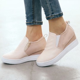 Plus Size Women Casual Splicing Zipper Flat Ankle Short Boots
