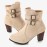 Plus Size Women Buckle High Heel Zipper Short Boots