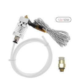 Metal Hotend Extruder Cable Kit with 0.4mm Brass Nozzle Print Head Aluminum Heating Block Thermal Heat Break Throat Tube 1.75mm Filament Size for CR-10 3D Printer