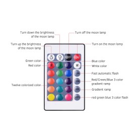 LED Moon Lamp Moon Night Light 3D Printed Large Lunar Lamp with Stand USB Cable 16 Glowing Colors Remote Control & TouchControl Rechargeable Brightness Adjustable Home Light for Children Women Halloween Christmas Birthday Gifts Diameter 10cm/3.9in