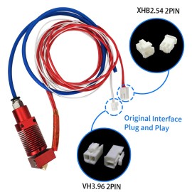 24V Assembled Extruder Hot End Kit 0.4mm Nozzle Heating Block Silicone Cover Compatible with Creality CR-10S Pro 3D Printer