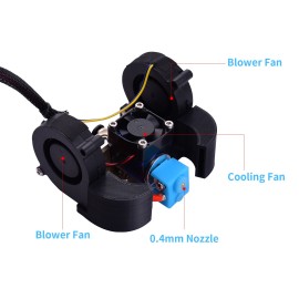 Ender Full Assembled Extruder Hotend Kit with Aluminum Heating Block 0.4mm Nozzle Cooling Fan 24V Compatible with Creality Ender-3/Ender-3 Pro 3D Printer