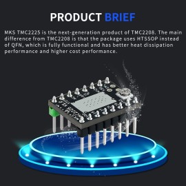 1pc TMC2225 Stepper Motor Driver Module with Heat Sink Support UART Mode for 3D Printer