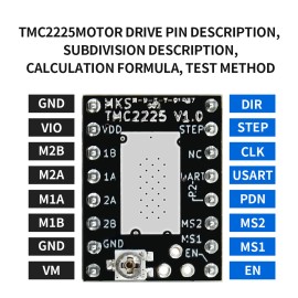 1pc TMC2225 Stepper Motor Driver Module with Heat Sink Support UART Mode for 3D Printer