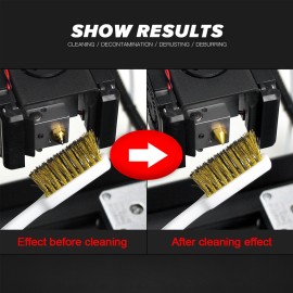 Nozzle Cleaning Tool Copper Wire Brush 5-in-1 Wrench Hexagonal Sleeve for 3D Printer Nozzle Hotbed Heat Block