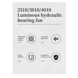 Brushless Cooling Fan Luminous Hydraulic Bearing Fan High Speed Low Noise 25x25x10mm DC 12V with LED Light for 3D Printer Extruder Hotend DIY Mainboard