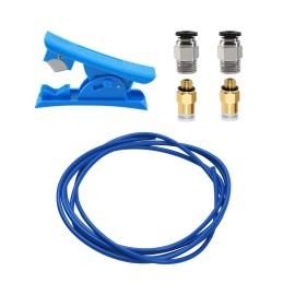 3D Printer Kit PTFE Tubing Hose Pipe 2 Meter for 1.75mm Filament with PTFE Tube Cutter 2pcs PC4-M6 Pneumatic Fittings 2pcs  PC4-M10 Pneumatic Fittings Blue