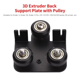 3D Extruder Back Support Plate with Pulley 3D Printer Parts Accessory Extruding Backplate for Ender 3 Ender 3X Pro CR-10 CR-10S S4 S5 Series 3D Printers 1Pcs