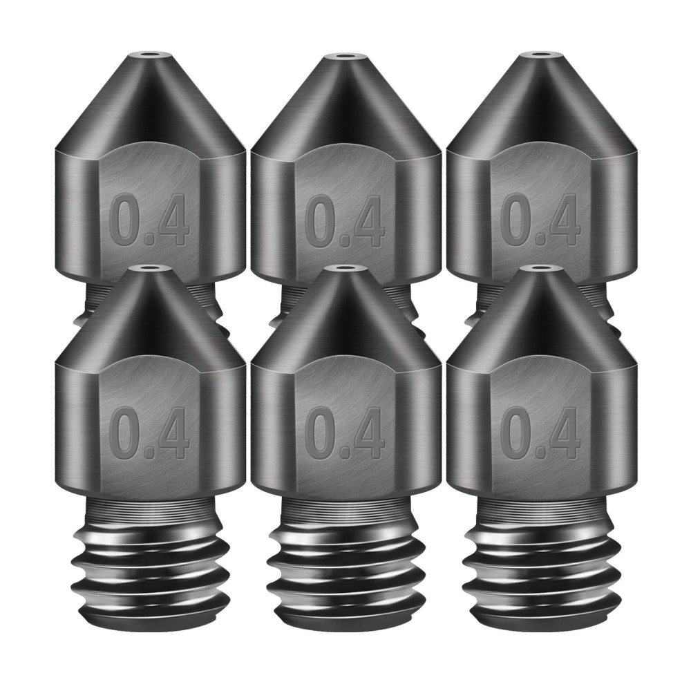 3D Printer Parts Hardened Steel Die Steel 0.4mm Nozzle High Temperature Resistant for 1.75mm Filament Carbon Fiber Fiberglass for Creality 3D Printer Ender 3/3 pro/CR10
