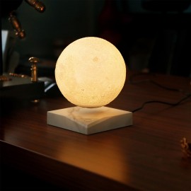 Levitating Moon Lamp Floating and Spinning Moonlight Magnetic Levitation 3D Printing Night Light 3 LED Colors Hover Lamp for Home Office Desk Decor Children   Friends Creative Christmas Gift 100-240V