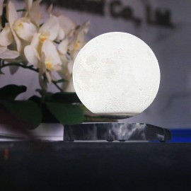 Levitating Moon Lamp Floating and Spinning Moonlight Magnetic Levitation 3D Printing Night Light 3 LED Colors Hover Lamp for Home Office Desk Decor Children   Friends Creative Christmas Gift 100-240V