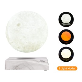 Levitating Moon Lamp Floating and Spinning Moonlight Magnetic Levitation 3D Printing Night Light 3 LED Colors Hover Lamp for Home Office Desk Decor Children   Friends Creative Christmas Gift 100-240V