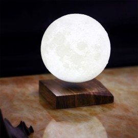 Levitating Moon Lamp Floating and Spinning Moonlight Magnetic Levitation 3D Printing Night Light 3 LED Colors Hover Lamp for Home Office Desk Decor Children   Friends Creative Christmas Gift 100-240V