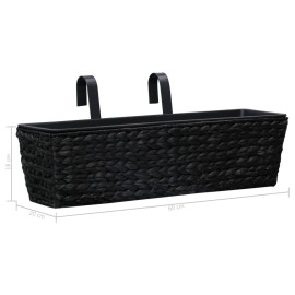 Garden Planters 2 pcs Water Hyacinth Black