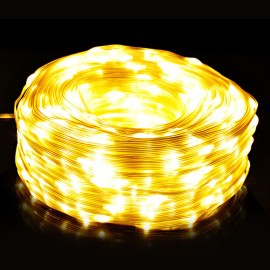 100 LED Rope Lights 33ft 8 Modes Warm Light Changing Waterproof Twinkle Fairy Tube Strip Light for Bedroom Home Kitchen Indoor Outdoor Deck Patio Camping Decor Lighting