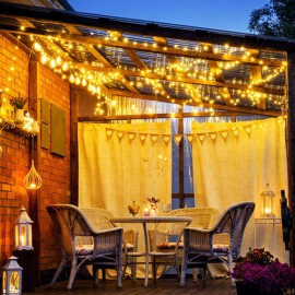 100 LED Rope Lights 33ft 8 Modes Warm Light Changing Waterproof Twinkle Fairy Tube Strip Light for Bedroom Home Kitchen Indoor Outdoor Deck Patio Camping Decor Lighting