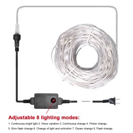 100 LED Rope Lights 33ft 8 Modes Warm Light Changing Waterproof Twinkle Fairy Tube Strip Light for Bedroom Home Kitchen Indoor Outdoor Deck Patio Camping Decor Lighting