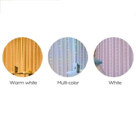 3*3-m USB Music Sound Control String Light Starry Curtain Lamp with Remote Home Decoration Lamp