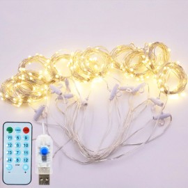3*3-m USB Music Sound Control String Light Starry Curtain Lamp with Remote Home Decoration Lamp