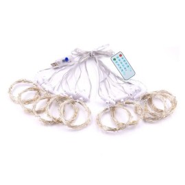 3*3-m USB Music Sound Control String Light Starry Curtain Lamp with Remote Home Decoration Lamp