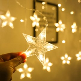 3-M 138 L-EDs Star String Light Home Curtain Decoration Christmas Holiday Party Flashing Light