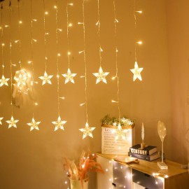 3-M 138 L-EDs Star String Light Home Curtain Decoration Christmas Holiday Party Flashing Light