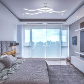 3 Branches L-ED Waved Light White 18W Aluminum Ceiling Light for Bedroom Living Room Decoration Lamp