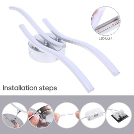 3 Branches L-ED Waved Light White 18W Aluminum Ceiling Light for Bedroom Living Room Decoration Lamp