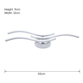 3 Branches L-ED Waved Light White 18W Aluminum Ceiling Light for Bedroom Living Room Decoration Lamp