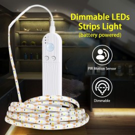 Dimmable LEDs Strips Light PIR Motion Sensor 2m 120LEDs Rope Light for TV Computer Desktop Background Home Kitchen Decorative Lighting