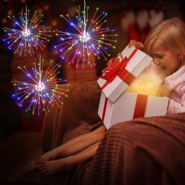 Fairy Firework String Light with Remote Control 120 LEDs Dimmable 8 Lighting Modes Wire Lights Decorative Hanging Starburst Lamp for Christmas Patio Indoor Outdoor Decoration