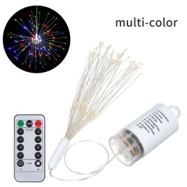 Fairy Firework String Light with Remote Control 120 LEDs Dimmable 8 Lighting Modes Wire Lights Decorative Hanging Starburst Lamp for Christmas Patio Indoor Outdoor Decoration