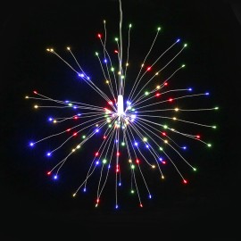 Fairy Firework String Light with Remote Control 120 LEDs Dimmable 8 Lighting Modes Wire Lights Decorative Hanging Starburst Lamp for Christmas Patio Indoor Outdoor Decoration