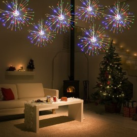 Fairy Firework String Light with Remote Control 120 LEDs Dimmable 8 Lighting Modes Wire Lights Decorative Hanging Starburst Lamp for Christmas Patio Indoor Outdoor Decoration