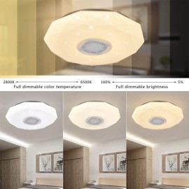 AC186-265V 36W LEDs Starlight Dimmable Music Ceiling Lamp Remote & APP Control High Sound Quality BT Speaker RGB Color Changing Party Star Lights Home Lighting Fixture