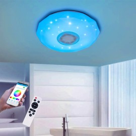 AC186-265V 36W LEDs Starlight Dimmable Music Ceiling Lamp Remote & APP Control High Sound Quality BT Speaker RGB Color Changing Party Star Lights Home Lighting Fixture