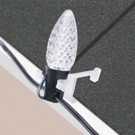 200Pcs Shingle Eaves Gutter Clips for C7 C9 Christmas String Light Plastic Clips for Roof and Gutter