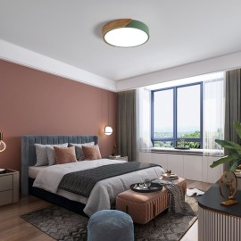 AC220-240V 24W LED Round Circular Lamp Ceiling Light BT Connected App Control with Remote Control for Aisle Stair Hallway Balcony Living Room Bedroom