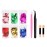 Nail Foil Set with Nail Tools 6 Bottles of Flakes Foil for Nail Art Painting & Crafts Double-sided Nail Art Stickers Glitter Foil