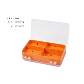 14 * 8.3 * 4.1cm Double Sided Transparent Visible Plastic Fishing Lure Hook Tackle Box 9 Compartments