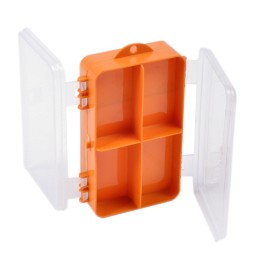 14 * 8.3 * 4.1cm Double Sided Transparent Visible Plastic Fishing Lure Hook Tackle Box 9 Compartments