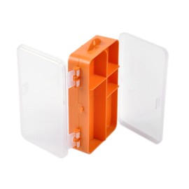 14 * 8.3 * 4.1cm Double Sided Transparent Visible Plastic Fishing Lure Hook Tackle Box 9 Compartments