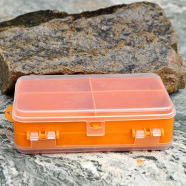 14 * 8.3 * 4.1cm Double Sided Transparent Visible Plastic Fishing Lure Hook Tackle Box 9 Compartments