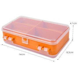 14 * 8.3 * 4.1cm Double Sided Transparent Visible Plastic Fishing Lure Hook Tackle Box 9 Compartments